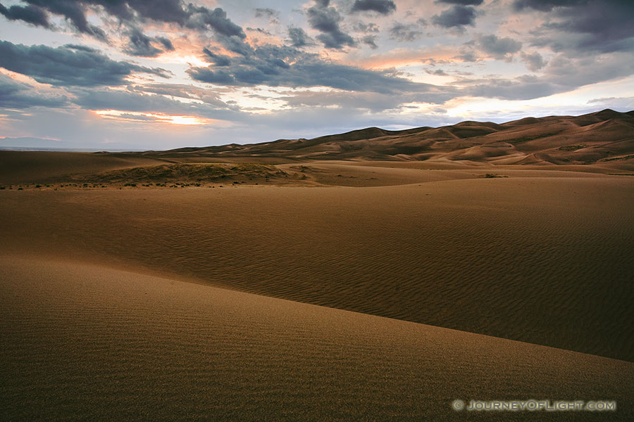 Near sunset the dunes appear to go to infinity. - Great Sand Dunes NP Photography