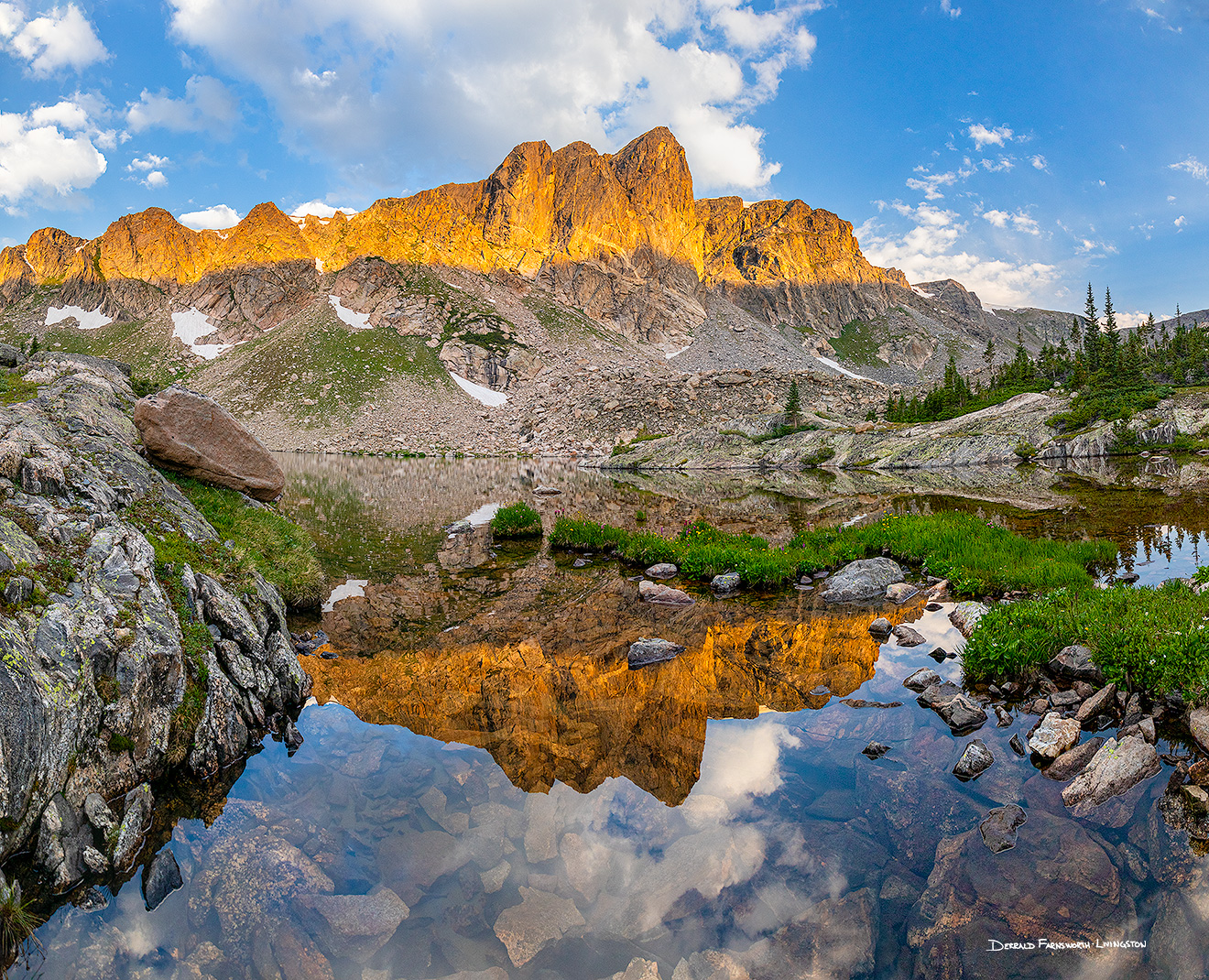 A scenic landscape photograph of Mirror Lake in the backcountry of Rocky Mountain National Park, Colorado. - Rocky Mountain NP Picture