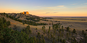 A scenic landscape photograph of a beautiful sunrise on Lover's Leap at Ft. Robinson in Northwestern Nebraska. - Nebraska Landscape Photograph