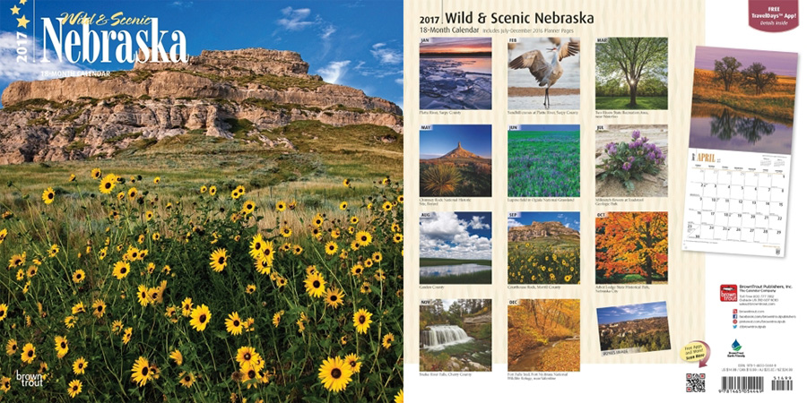2017 Nebraska Calendar by Brown Trout.  Sold in Amazon, Retail Stores, and Calendar Club.  Contributed 8 Photographs Including Cover. -  Picture