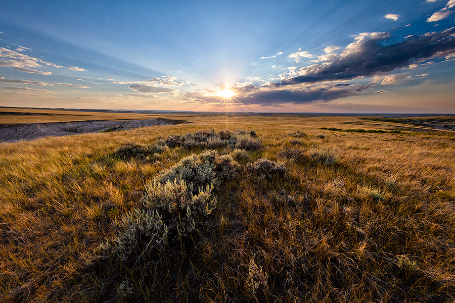 Scenic landscape photograph of the plains of Nebraska during a beautiful sunset. - Nebraska Photography