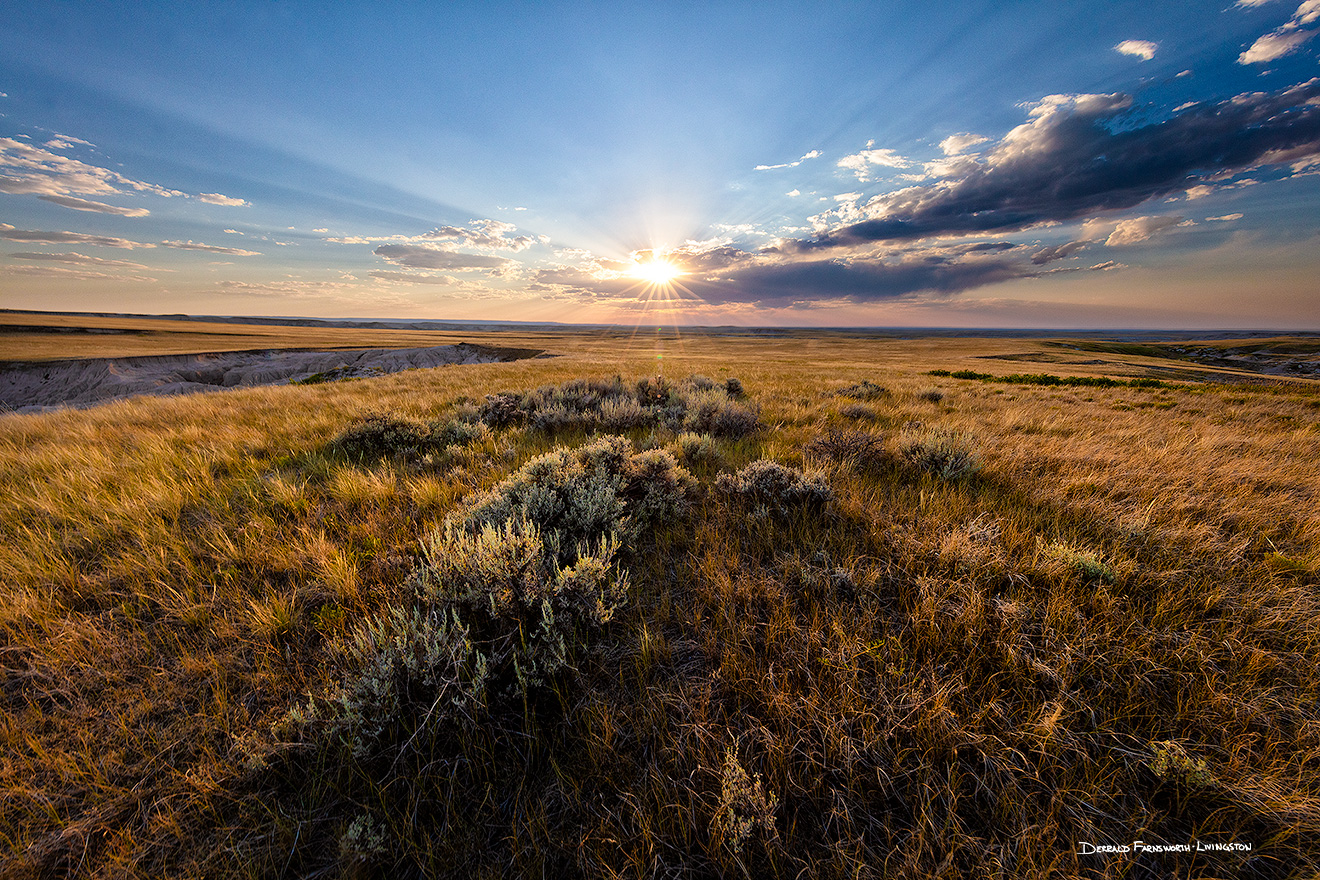 Scenic landscape photograph of the plains of Nebraska during a beautiful sunset. - Nebraska Picture
